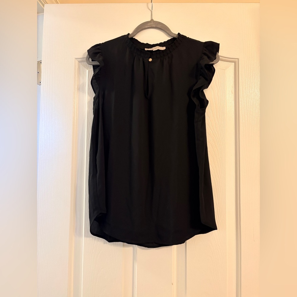 Elegant Black Ruffle Sleeve Top